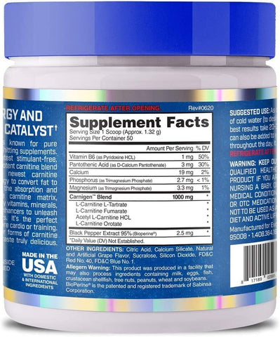 Evogen Carnigen  Grape Blast 50 servings Evogen Carnigen  Grape Blast 50 servings