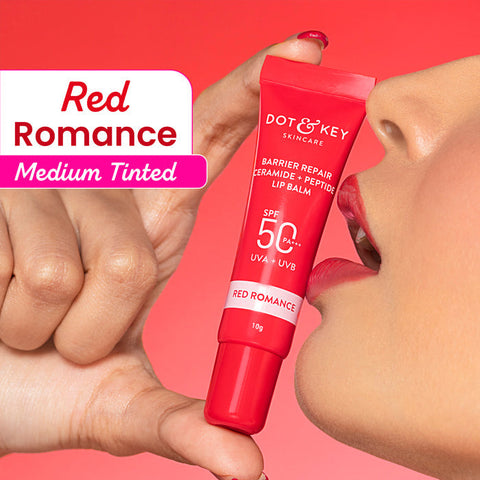 Dot & Key Ceramide & Peptide Barrier Repair Brightening Lip Balm SPF 50 PA+++ - Red Romance (10 g)
