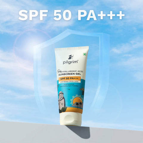 Pilgrim 1% Hyaluronic Acid Sunscreen Gel SPF50 with Korean White Lotus 50g