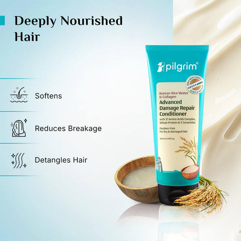 Pilgrim Korean Rice Water & Collagen Advanced Damage Repair Conditioner