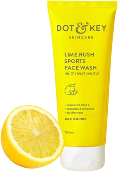 Dot & Key Lime Rush Sports Face Wash - Oil & Sweat Control, 100ml