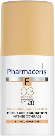 Pharmaceris Intense Coverage SPF20 Mild Fluid Foundation - Bronze 03, 30ml