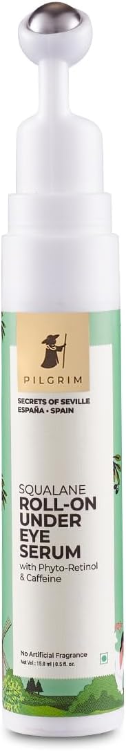 Pilgrim Squalane Under Eye Roll-On Serum with Phyto-Retinol & Caffeine - 15ml