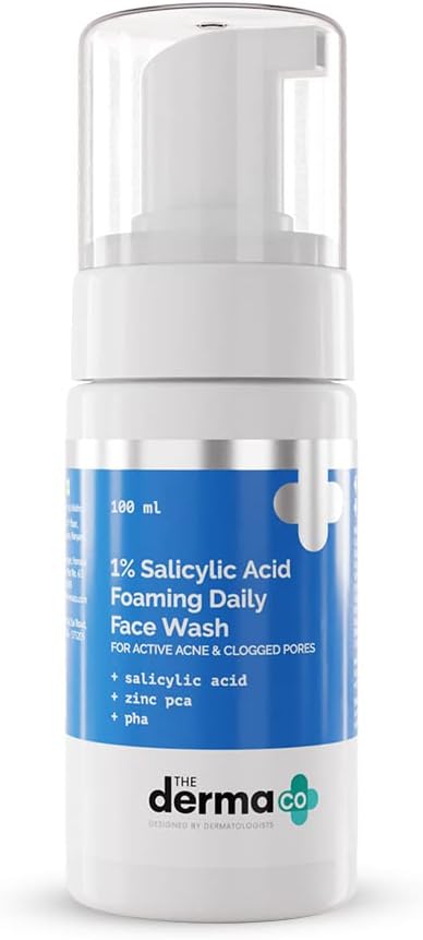 The Derma Co 1% Salicylic Acid Foaming Face Wash - BHA, Zinc PCA, PHA - 100ml