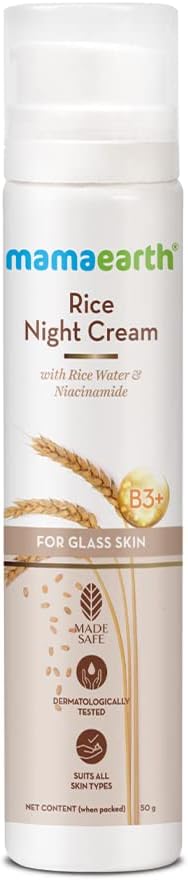 Mamaearth Rice Night Cream - Niacinamide & Rice Water - 50g