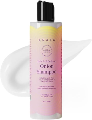Arata Onion Shampoo - Hair Fall Defense, Natural Ingredients, 200 ml