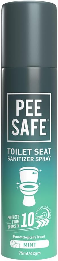 Pee Safe Toilet Seat Sanitizer Spray - Mint, IPA Formula, 75 ml