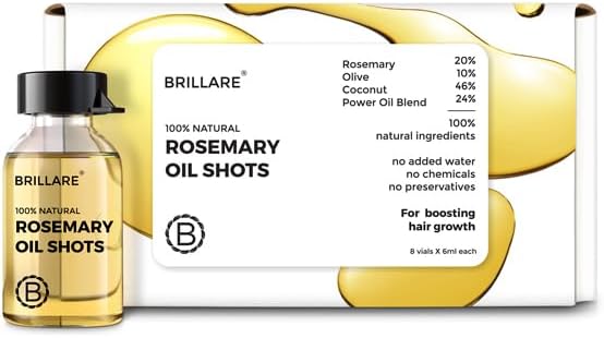 Brillaire Rosemary Oil Shots - 20% Hair Growth Treatment, 6ml x 8 Vials