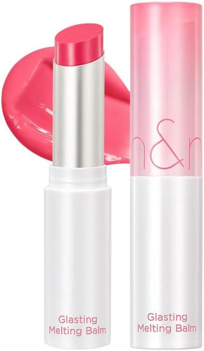 Rom&Nd Glasting Melting Balm 02 Lovey Pink - Vegan Tinted Lip Balm with Moisturising Oil, 3.5g