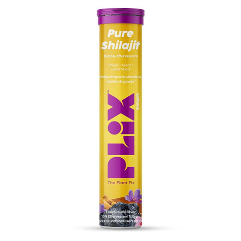 PLIX Pure Shilajit Elaichi Kulfi Flavour 15 Effervescent Tablets (Buy one get one