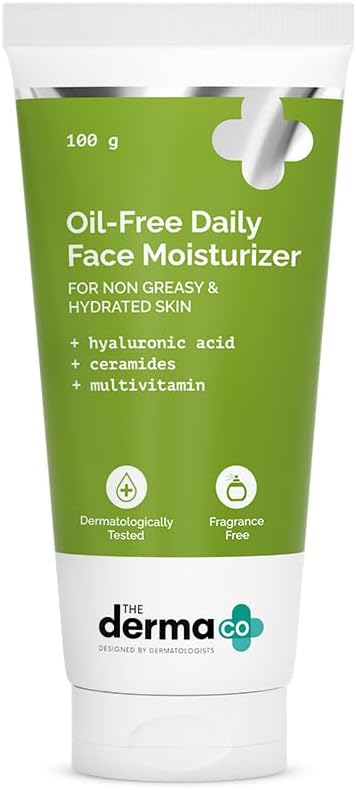The Derma Co Oil-Free Daily Face Moisturizer with Hyaluronic Acid, Ceramides - 100g