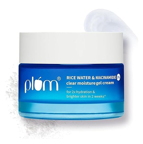 Plum 2% Niacinamide & Rice Water Superlight Gel Cream Winter Moisturizer for Face - 25 g