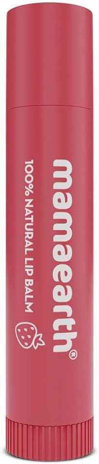 Mamaearth 100% Natural Lip Balm with Vitamin E & Strawberry - 4g