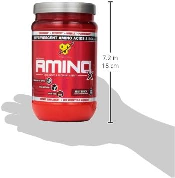 BSN Amino X - Fruit Punch, BCAA 2:1:1, Caffeine-Free - 30 Servings - Image 3