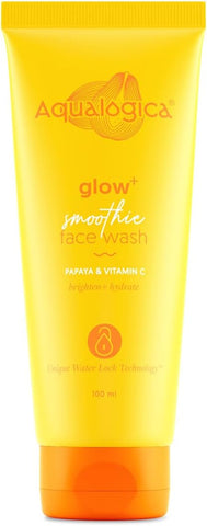 AQUALOGICA Glow+ Face Wash with Papaya & Vitamin C - Hydrating Cleanser, 100ml