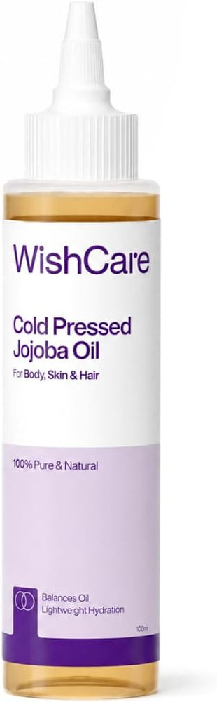 WishCare Jojoba Oil - 100% Pure Cold-Pressed, Unrefined, 100ml