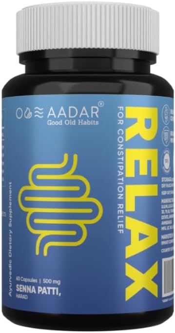 Aadar Re-LAX Capsule - Gut Health & Probiotics with Senna, 60 Capsules