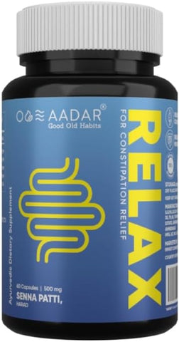 Aadar Re-LAX Capsule - Gut Health & Probiotics with Senna, 60 Capsules