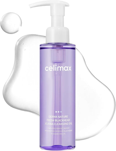 CELIMAX Derma Nature Fresh Blackhead Jojoba Cleansing Oil - Makeup Remover & Pore Cleanser, 150ml