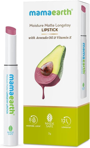 Mamaearth Moisture Matte Longstay Lipstick with Avocado Oil & Vitamin E - Pink Tulip, 2g - Image 5