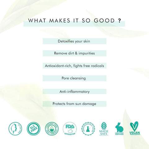 mCaffeine Naked Detox Green Tea Face Wash - 100ml, Paraben & SLS Free - Image 4