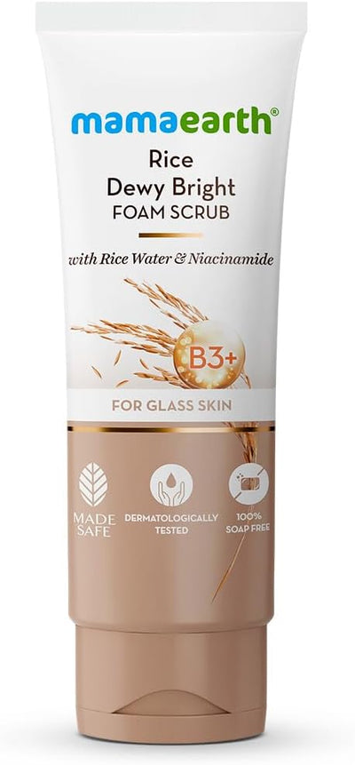 Mamaearth Rice Face Scrub - Rice Water & Niacinamide, 100g