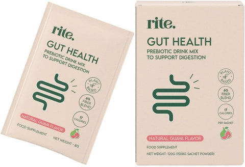 Rite Gut Health Prebiotic Mix - Sugar-Free Guava, 15 Sachets