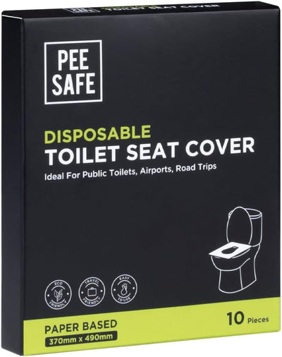 Pee Safe Disposable Toilet Seat Covers - Paper-Based, 10 Pack