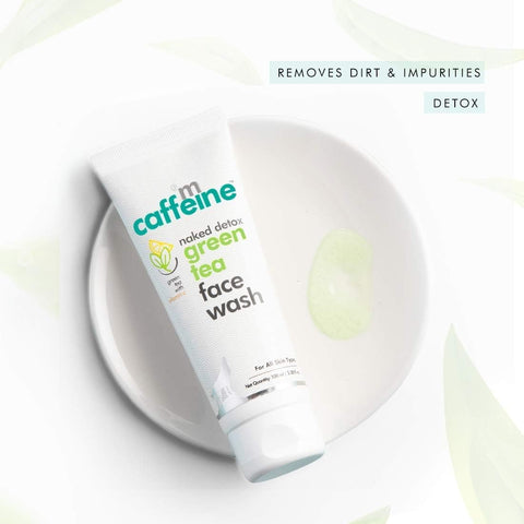 mCaffeine Naked Detox Green Tea Face Wash - 100ml, Paraben & SLS Free - Image 3