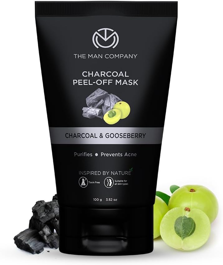 The Man Company Charcoal Peel Off Mask with Moringa & Gooseberry - 100g
