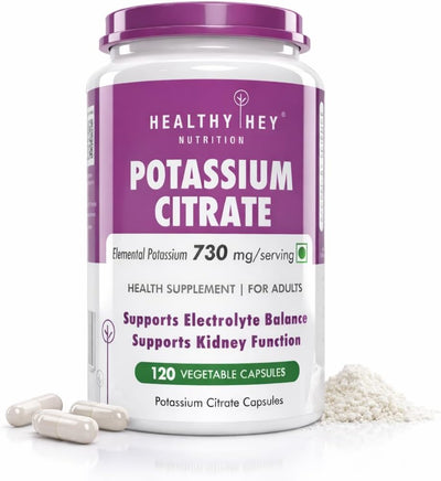 HealthyHey Potassium Citrate - 730mg, 120 Vegetable Capsules