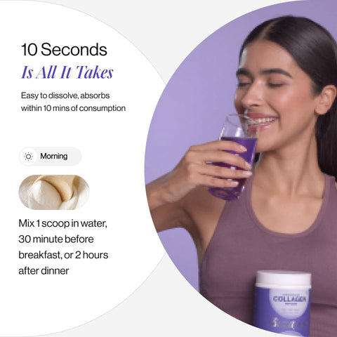 Beautywise Advanced Marine Collagen Proteins Powder with Hyaluronic Acid & Biotin - Blueberry, 250g - Image 6