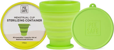Pee Safe Menstrual Cup Sterilizing Container - Medical-Grade Silicone, Collapsible - 1 Unit