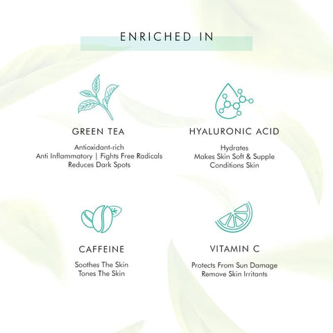 mCaffeine Green Tea Face Serum with Vitamin C and Hyaluronic Acid - 40ml - Image 3
