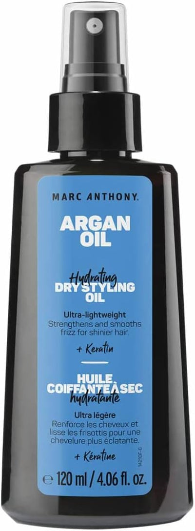 Marc Anthony Argan Oil Dry Styling Oil - Infused with Keratin, 120ml, 2 Pack