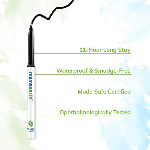 Mamaearth Charcoal Black Long Stay Kajal - Waterproof, Vitamin C & Chamomile, Retractable, 1 Unit - Image 7