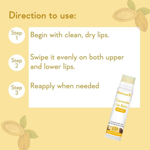 Wishcare Ceramide Lip Balm with SPF50 PA+++ - Kojic Acid & Niacinamide - For Lip Lightening