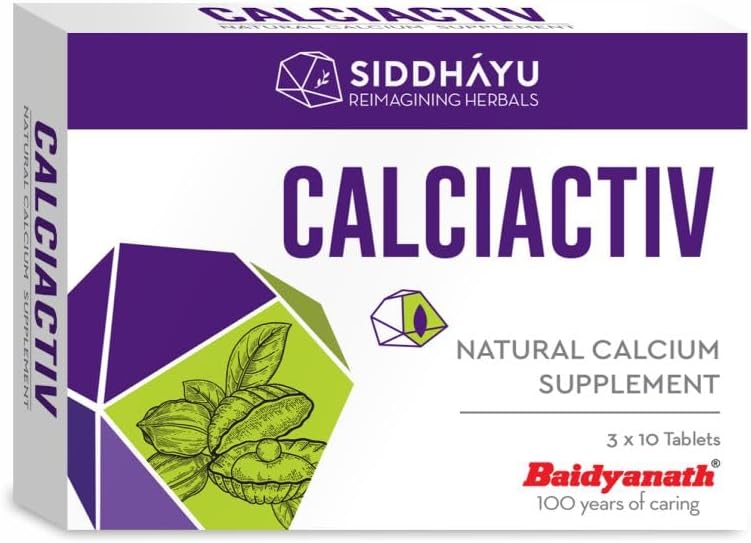 Siddhayu Calciactiv Tablets - Natural Calcium Supplement, 30 Tablets