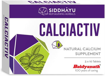 Siddhayu Calciactiv Tablets - Natural Calcium Supplement, 30 Tablets