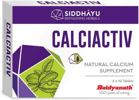 Siddhayu Calciactiv Tablets - Natural Calcium Supplement, 30 Tablets