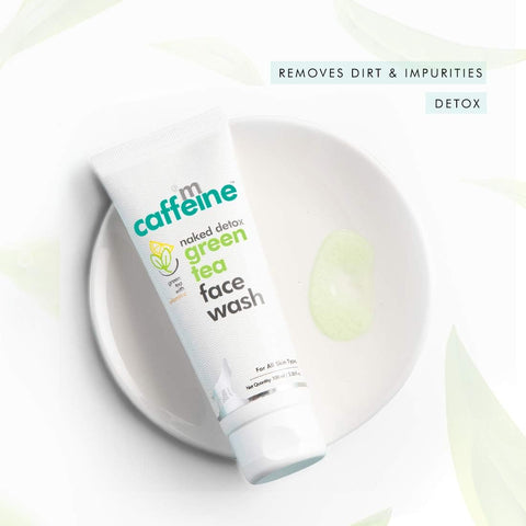 mCaffeine Naked Detox Green Tea Face Wash - Antioxidant-Rich, 100ml (Pack of 2) - Image 2