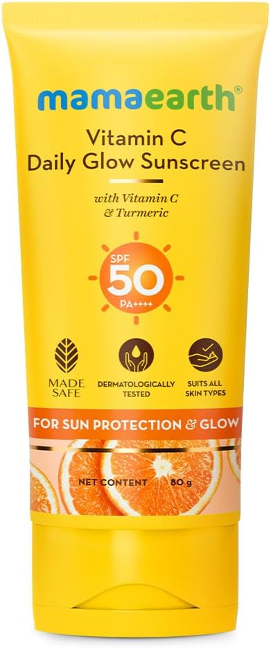 Mamaearth Vitamin C Daily Glow Sunscreen with SPF 50 PA++++ - 80g
