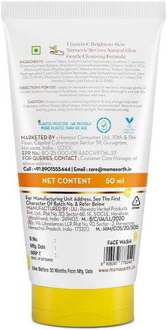 Mamaearth Vitamin C Face Wash - Brightening & Turmeric - 50ml - Image 8