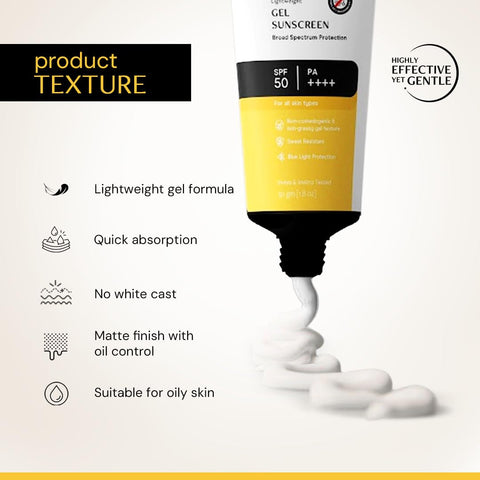 Deconstruct Gel Sunscreen - SPF 55+ and PA+++ | Water Resistant Sunscreen - 50gm