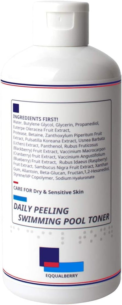 Eqqualberry Swimming Pool Toner, Low pH Exfoliating Face Cleanser - 300ml