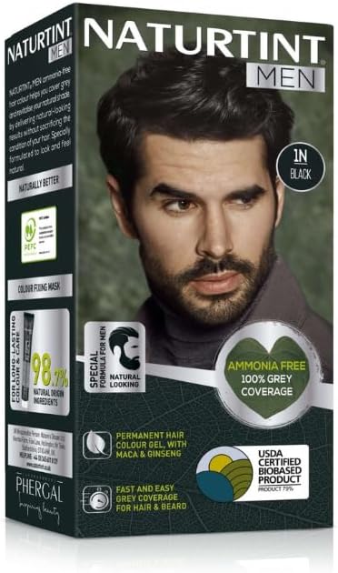 Naturtint Men Ammonia-Free Permanent Hair Colour Gel 1N Black - 170ml