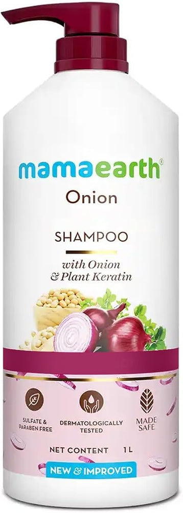 Mamaearth Onion Shampoo - Plant Keratin for Hair Fall Control - 1 Litre