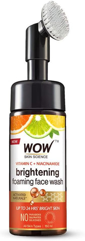 Wow Skin Science Vitamin C Foaming Face Wash with Brush - 150ml