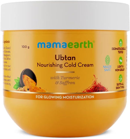 Mamaearth Ubtan Nourishing Cold Cream with Turmeric & Saffron - 100g