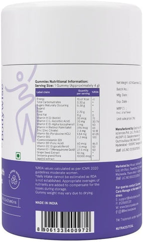Be Bodywise Vegan Biotin Hair Gummies - Sugar-Free, 60-Day Pack - Image 2